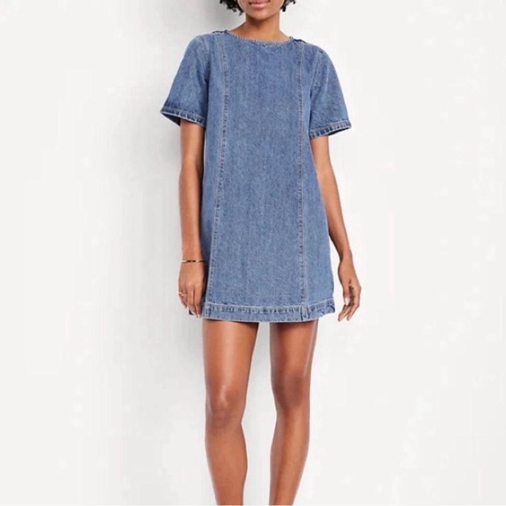 Old Navy Light Blue Denim Shift Dress